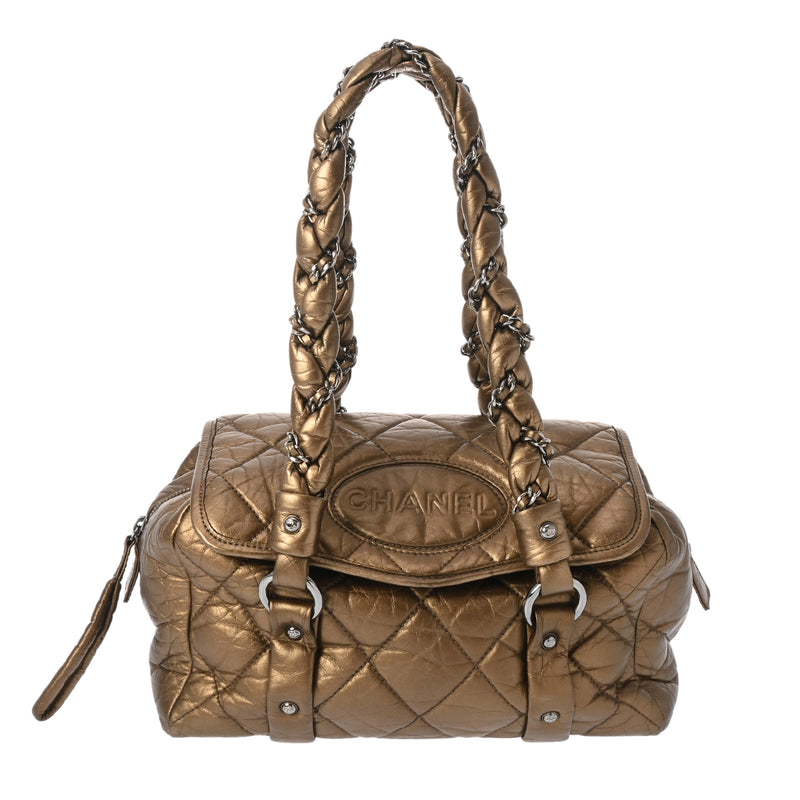CHANEL シャネル マトラッセ チェーンボストンバッグ ゴールド レディース ラムスキン ハンドバッグ ABランク 中古 銀蔵