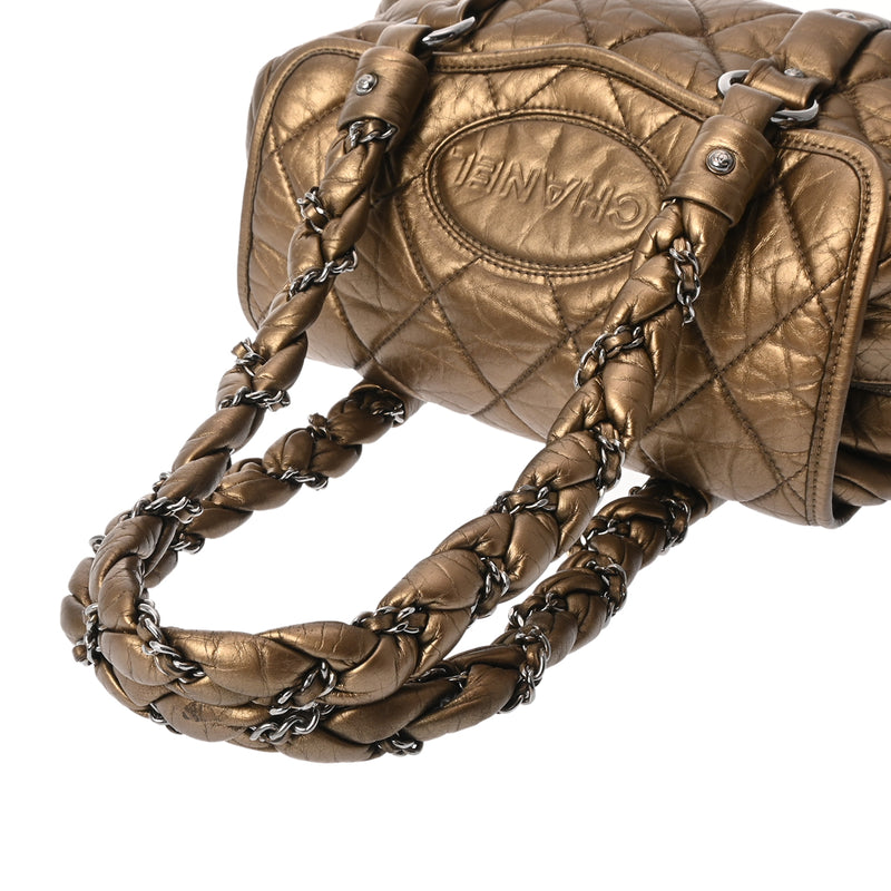 CHANEL シャネル マトラッセ チェーンボストンバッグ ゴールド レディース ラムスキン ハンドバッグ ABランク 中古 銀蔵