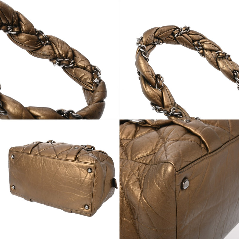 CHANEL シャネル マトラッセ チェーンボストンバッグ ゴールド レディース ラムスキン ハンドバッグ ABランク 中古 銀蔵
