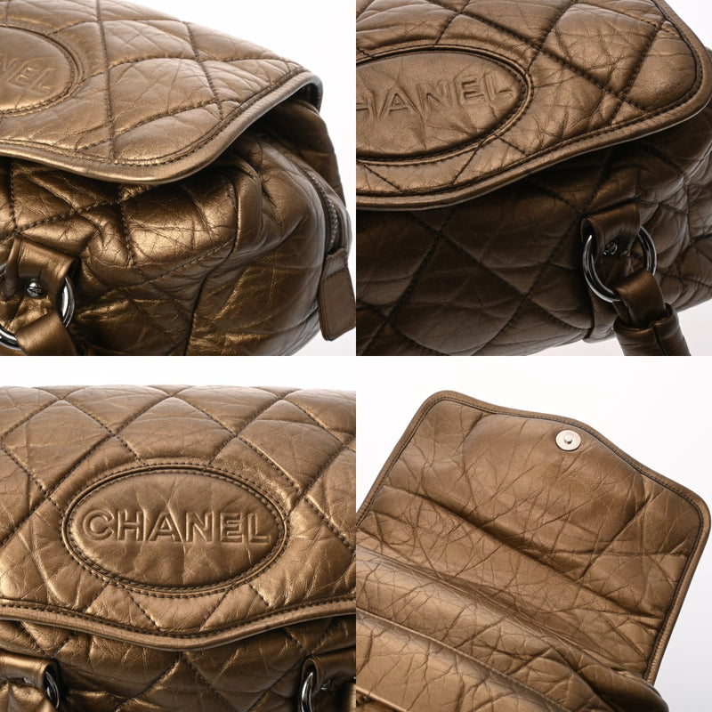 CHANEL シャネル マトラッセ チェーンボストンバッグ ゴールド レディース ラムスキン ハンドバッグ ABランク 中古 銀蔵