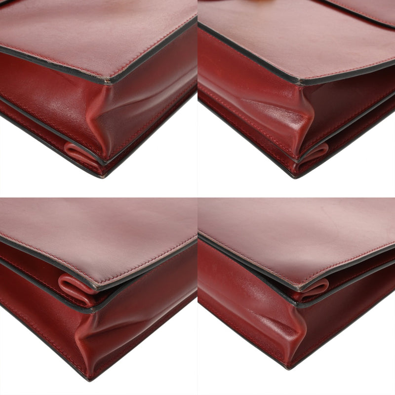 HERMES エルメス サック アデペッシュ 38 ルージュアッシュ □D刻印(2000年頃) メンズ ボックスカーフ ビジネスバッグ Bランク 中古 銀蔵