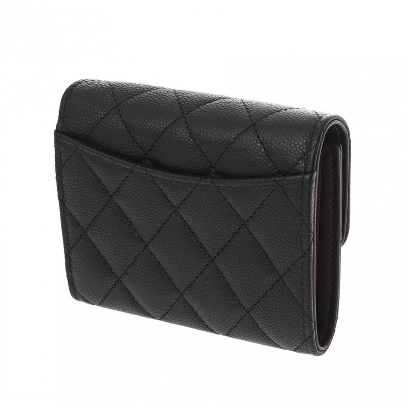 CHANEL シャネル クラシック スモールフラップウォレット ブラック AP0229 レディース キャビアスキン 三つ折り財布 未使用 銀蔵