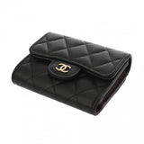 CHANEL シャネル クラシック スモールフラップウォレット ブラック AP0229 レディース キャビアスキン 三つ折り財布 未使用 銀蔵