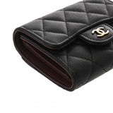 CHANEL シャネル クラシック スモールフラップウォレット ブラック AP0229 レディース キャビアスキン 三つ折り財布 未使用 銀蔵