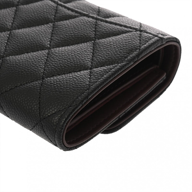 CHANEL シャネル クラシック スモールフラップウォレット ブラック AP0229 レディース キャビアスキン 三つ折り財布 未使用 銀蔵