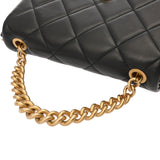 CHANEL シャネル マトラッセ ミニ チェーンショルダー サイドロゴ ブラック レディース ラムスキン ショルダーバッグ ABランク 中古 銀蔵