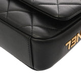 CHANEL シャネル マトラッセ ミニ チェーンショルダー サイドロゴ ブラック レディース ラムスキン ショルダーバッグ ABランク 中古 銀蔵