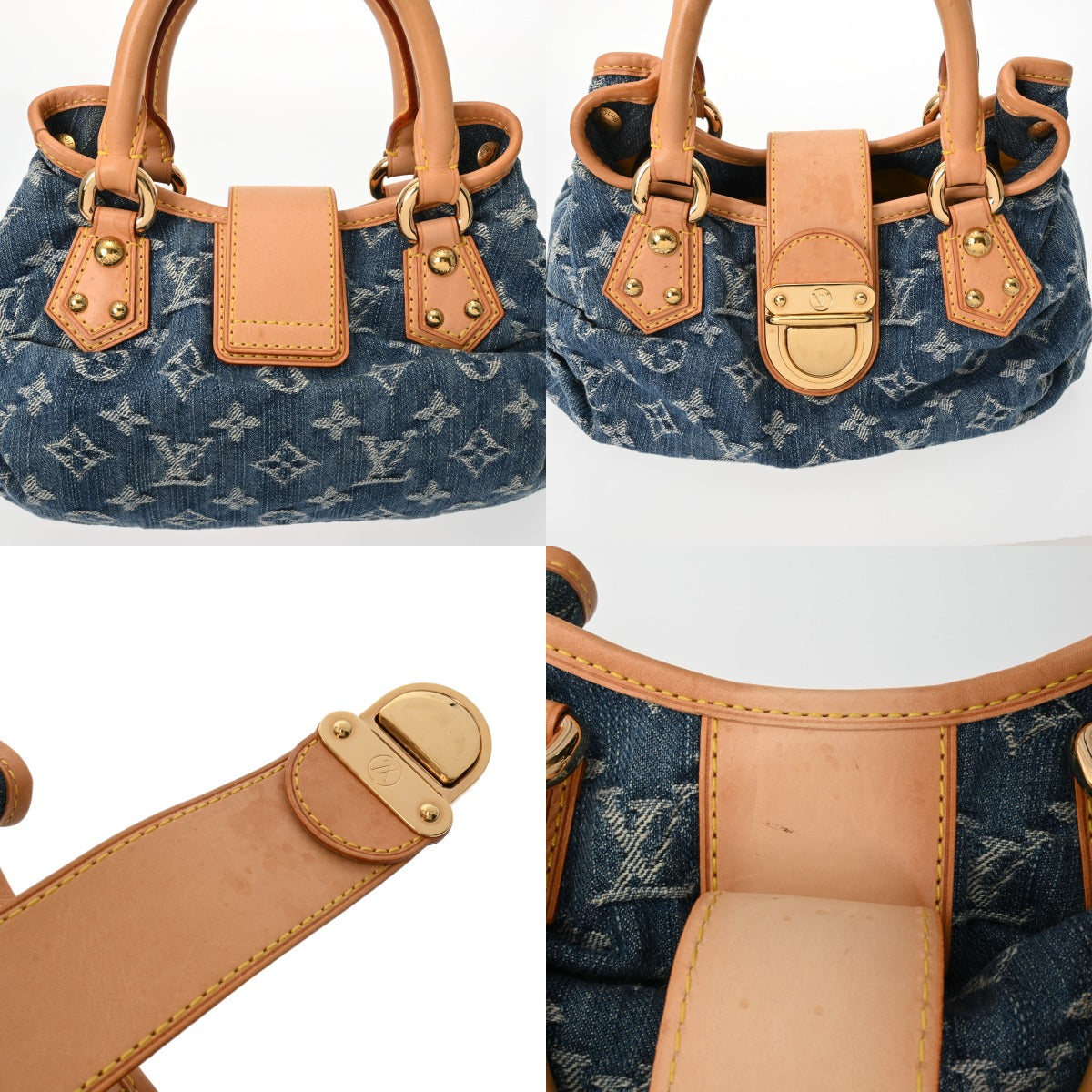 LOUIS VUITTON ルイヴィトン モノグラムデニム プリーティ ブルー