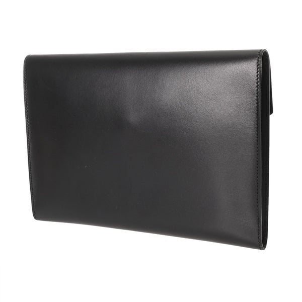 HERMES エルメス ポシェットカデナ ブラック □D刻印(2000年頃) メンズ ボックスカーフ クラッチバッグ Aランク 中古 銀蔵