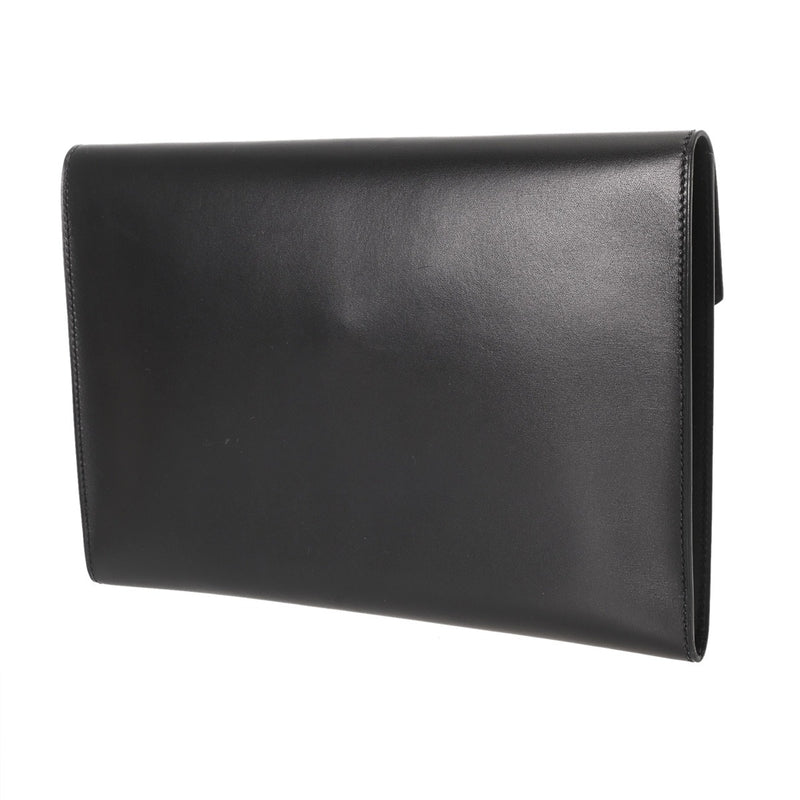 HERMES エルメス ポシェットカデナ ブラック □D刻印(2000年頃) メンズ ボックスカーフ クラッチバッグ Aランク 中古 銀蔵