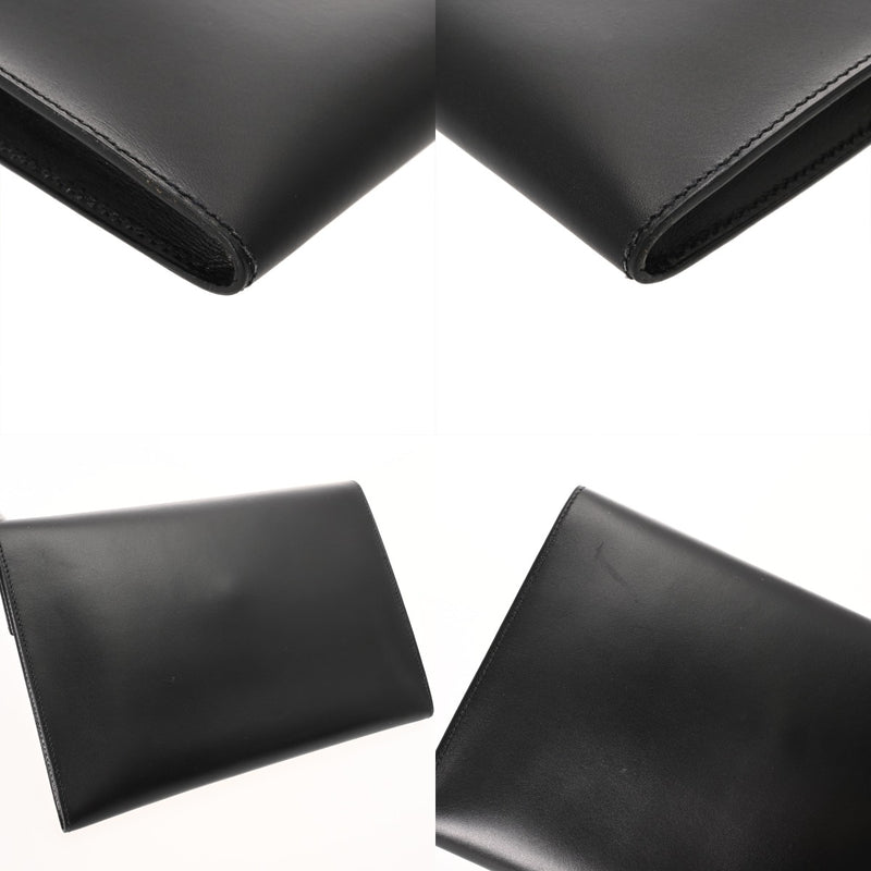 HERMES エルメス ポシェットカデナ ブラック □D刻印(2000年頃) メンズ ボックスカーフ クラッチバッグ Aランク 中古 銀蔵