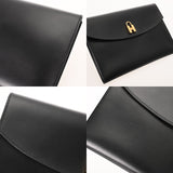 HERMES エルメス ポシェットカデナ ブラック □D刻印(2000年頃) メンズ ボックスカーフ クラッチバッグ Aランク 中古 銀蔵