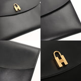 HERMES エルメス ポシェットカデナ ブラック □D刻印(2000年頃) メンズ ボックスカーフ クラッチバッグ Aランク 中古 銀蔵