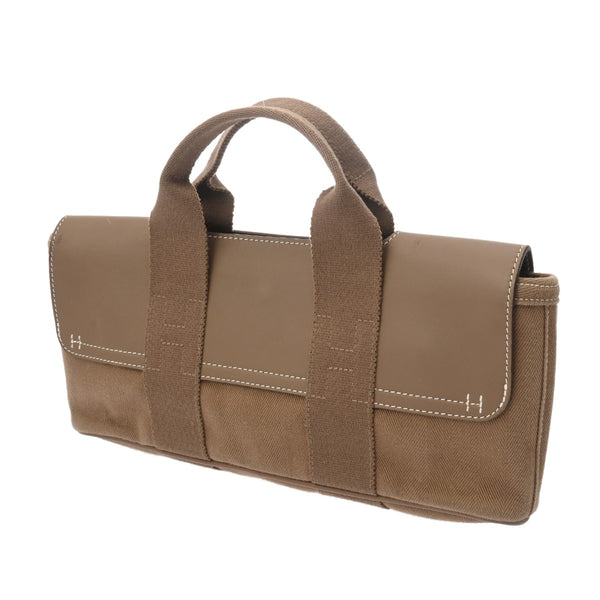 HERMES エルメス ヴァルパライソ PM ロング エトゥープ レディース トワルシェブロン ヴォーグミ ハンドバッグ ABランク 中古 銀蔵