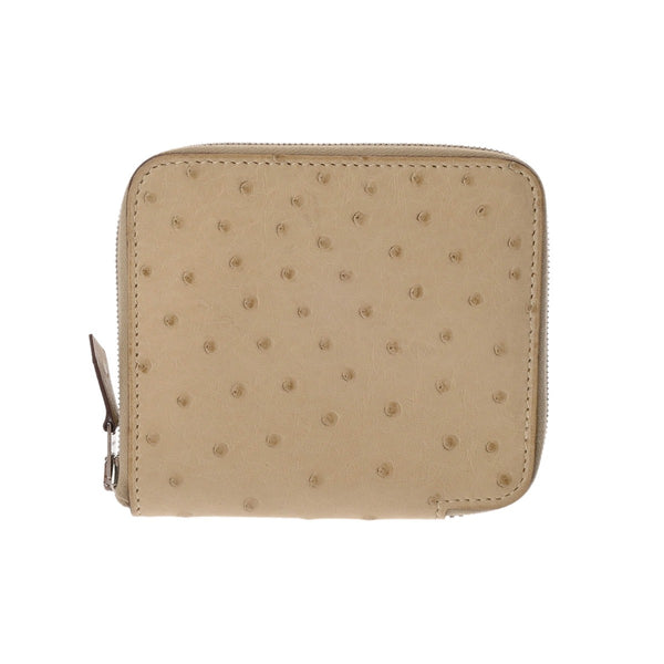 HERMES エルメス コンパクトウォレット ソルド品 パーシェマン □M刻印(2009年頃) ユニセックス オーストリッチ 二つ折り財布 Aランク 中古 銀蔵