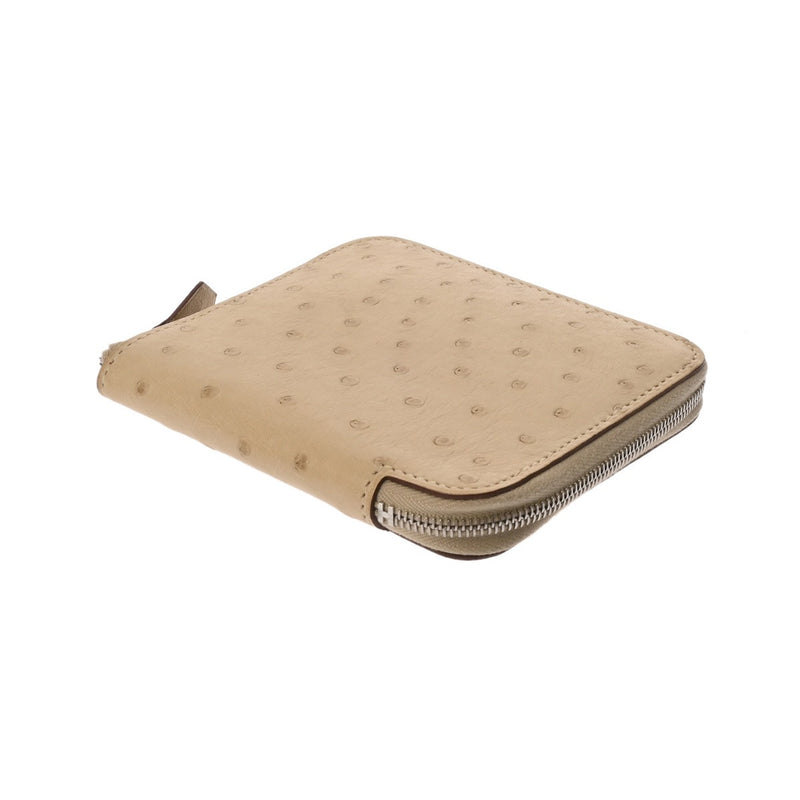 HERMES エルメス コンパクトウォレット ソルド品 パーシェマン □M刻印(2009年頃) ユニセックス オーストリッチ 二つ折り財布 Aランク 中古 銀蔵