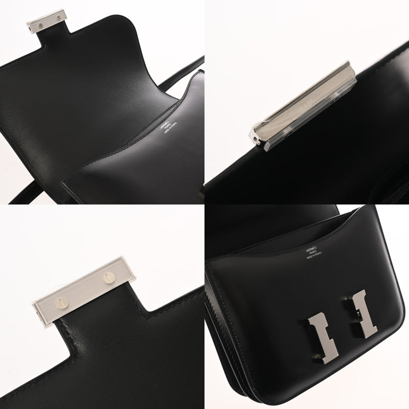 HERMES エルメス コンスタンス3 ミニ 18 ブラック Y刻印(2020年頃) レディース ボックスカーフ ショルダーバッグ 新同 中古 銀蔵
