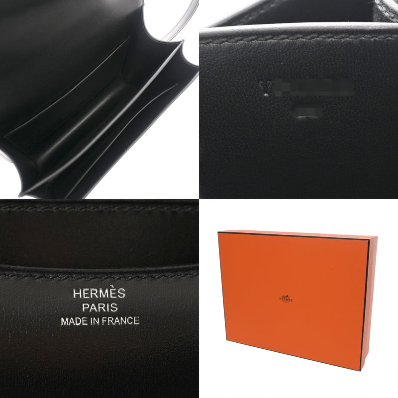 HERMES エルメス コンスタンス3 ミニ 18 ブラック Y刻印(2020年頃) レディース ボックスカーフ ショルダーバッグ 新同 中古 銀蔵