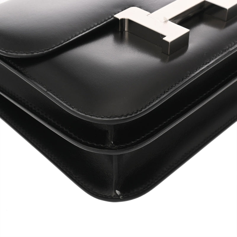 HERMES エルメス コンスタンス3 ミニ 18 ブラック Y刻印(2020年頃) レディース ボックスカーフ ショルダーバッグ 新同 中古 銀蔵