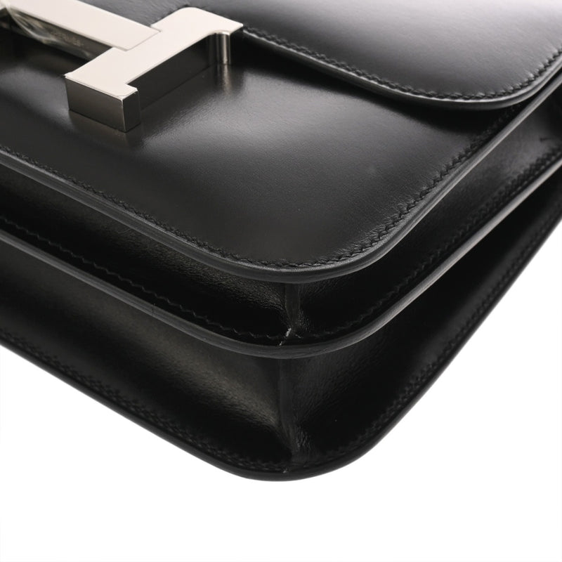 HERMES エルメス コンスタンス3 ミニ 18 ブラック Y刻印(2020年頃) レディース ボックスカーフ ショルダーバッグ 新同 中古 銀蔵