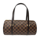 LOUIS VUITTON ルイヴィトン ダミエ パピヨン GM ブラウン レッド N51303 レディース ダミエキャンバス ハンドバッグ Aランク 中古 銀蔵