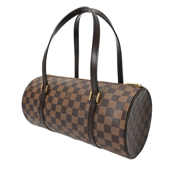 LOUIS VUITTON ルイヴィトン ダミエ パピヨン GM ブラウン レッド N51303 レディース ダミエキャンバス ハンドバッグ Aランク 中古 銀蔵