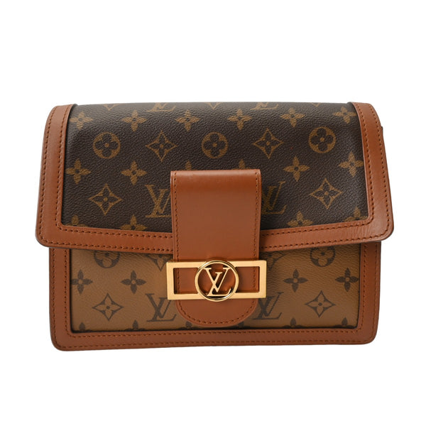 LOUIS VUITTON ルイヴィトン モノグラムリバース ドーフィーヌ MM 旧型 キャメル系/ブラウン M44391 レディース モノグラムキャンバス ショルダーバッグ ABランク 中古 銀蔵