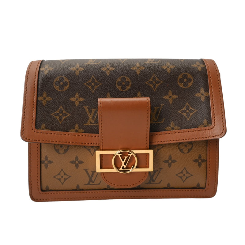 LOUIS VUITTON ルイヴィトン モノグラムリバース ドーフィーヌ MM 旧型 キャメル系/ブラウン M44391 レディース モノグラムキャンバス ショルダーバッグ ABランク 中古 銀蔵