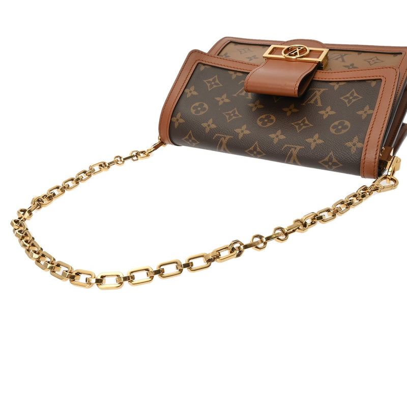 LOUIS VUITTON ルイヴィトン モノグラムリバース ドーフィーヌ MM 旧型 キャメル系/ブラウン M44391 レディース モノグラムキャンバス ショルダーバッグ ABランク 中古 銀蔵