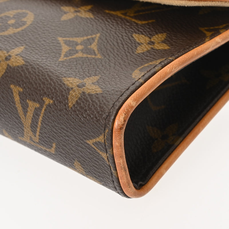 LOUIS VUITTON ルイヴィトン モノグラム ポシェットフロランティーヌ ベルトXS ブラウン M51855 レディース モノグラムキャンバス ウエストバッグ Bランク 中古 銀蔵