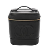 CHANEL シャネル 縦型バニティ ブラック A01998 レディース キャビアスキン バニティバッグ ABランク 中古 銀蔵