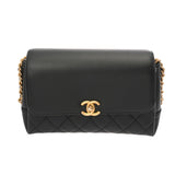 CHANEL シャネル マトラッセ チェーンショルダー ブラック レディース レザー ショルダーバッグ ABランク 中古 銀蔵
