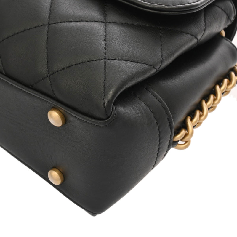 CHANEL シャネル マトラッセ チェーンショルダー ブラック レディース レザー ショルダーバッグ ABランク 中古 銀蔵