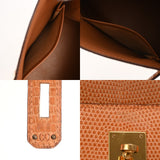 HERMES エルメス ケリー 32 外縫い ナチュラル ○X刻印(1994年頃) レディース リザード 2WAYバッグ Bランク 中古 銀蔵