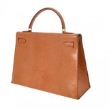 HERMES エルメス ケリー 32 外縫い ナチュラル ○X刻印(1994年頃) レディース リザード 2WAYバッグ Bランク 中古 銀蔵