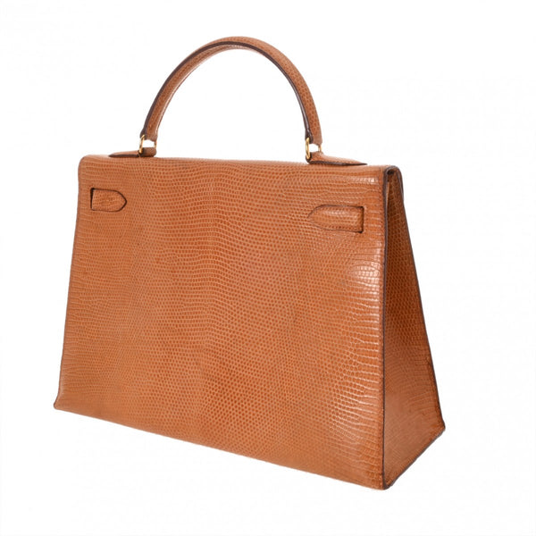 HERMES エルメス ケリー 32 外縫い ナチュラル ○X刻印(1994年頃) レディース リザード 2WAYバッグ Bランク 中古 銀蔵