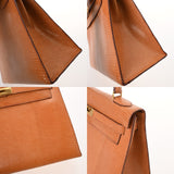 HERMES エルメス ケリー 32 外縫い ナチュラル ○X刻印(1994年頃) レディース リザード 2WAYバッグ Bランク 中古 銀蔵