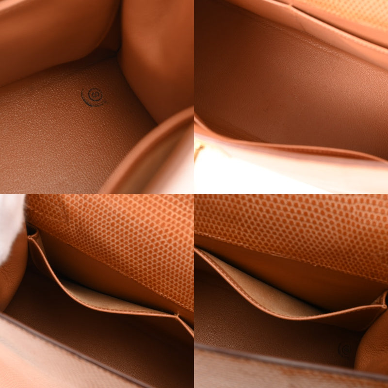 HERMES エルメス ケリー 32 外縫い ナチュラル ○X刻印(1994年頃) レディース リザード 2WAYバッグ Bランク 中古 銀蔵