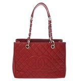 CHANEL シャネル GST グランドショッピングトート レッド レディース キャビアスキン トートバッグ ABランク 中古 銀蔵