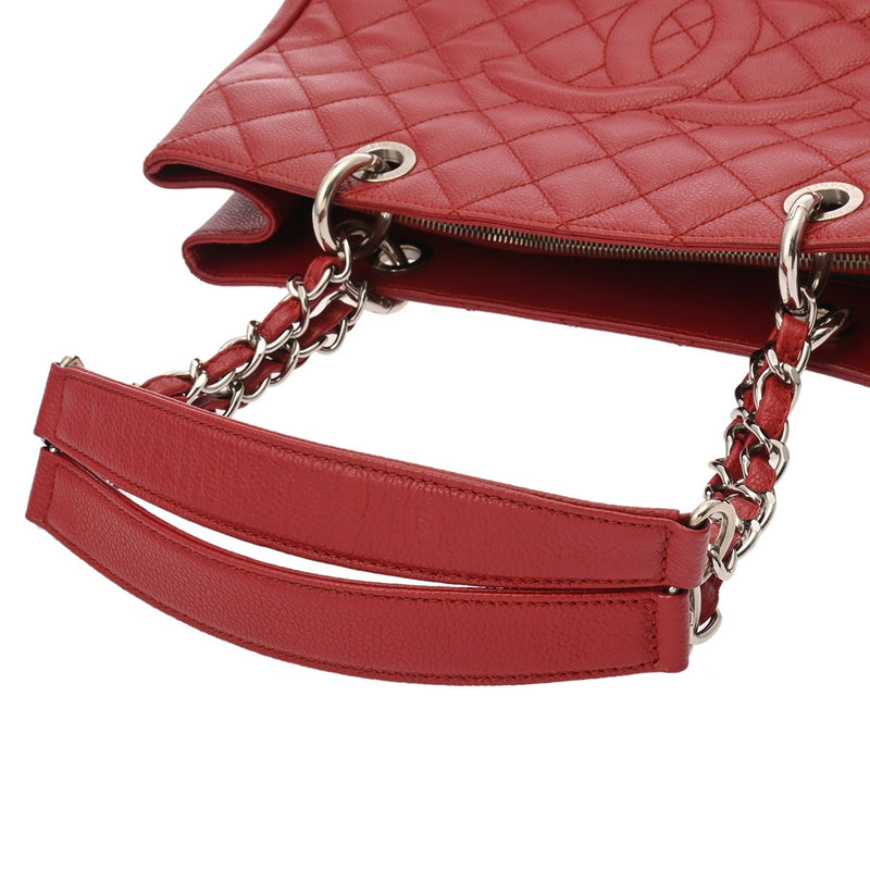 CHANEL シャネル GST グランドショッピングトート レッド レディース キャビアスキン トートバッグ ABランク 中古 銀蔵