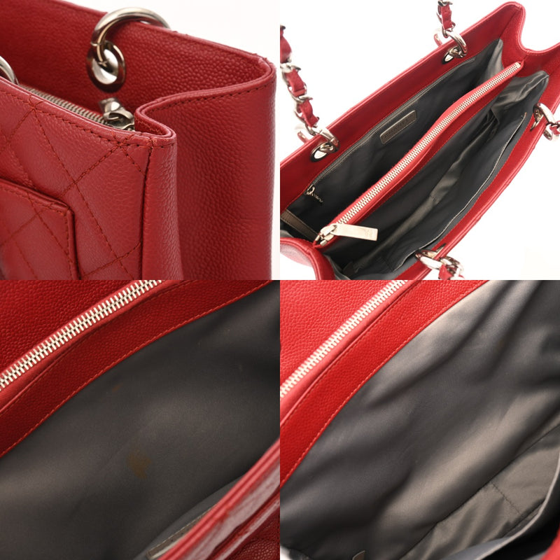 CHANEL シャネル GST グランドショッピングトート レッド レディース キャビアスキン トートバッグ ABランク 中古 銀蔵