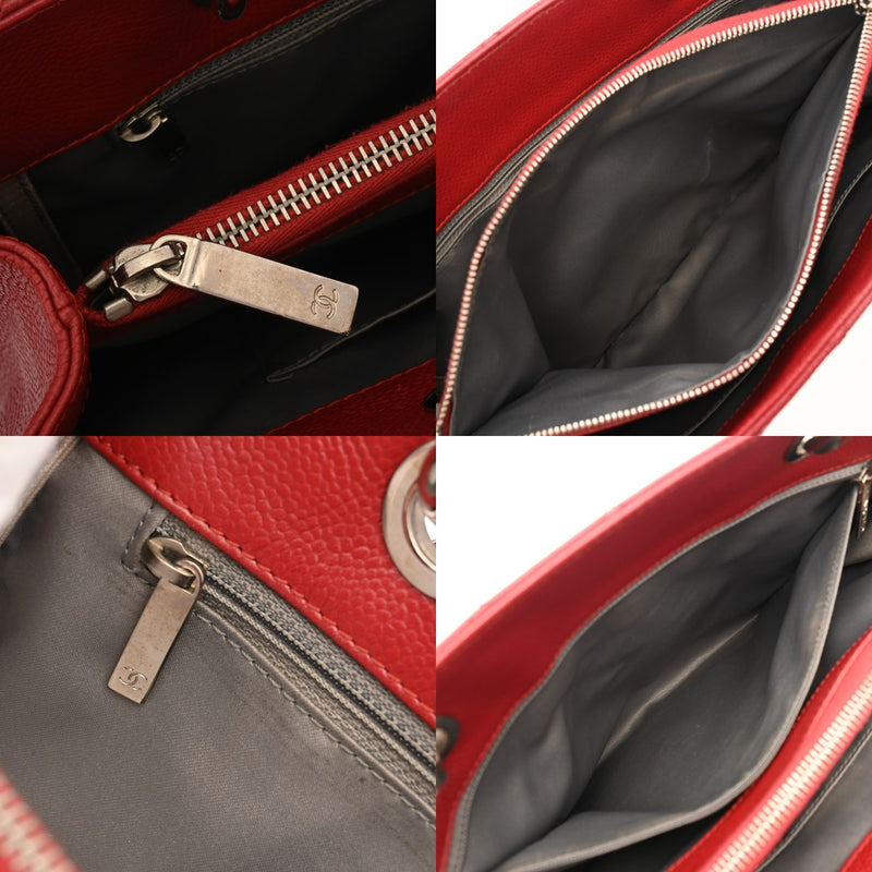 CHANEL シャネル GST グランドショッピングトート レッド レディース キャビアスキン トートバッグ ABランク 中古 銀蔵