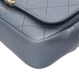 CHANEL シャネル アフィニティ メタリックブルー レディース カーフ ウエストバッグ Aランク 中古 銀蔵