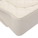 CHANEL シャネル マトラッセ クラシック スモールハンドバッグ 23cm ホワイト A01113 レディース キャビアスキン ショルダーバッグ Aランク 中古 銀蔵