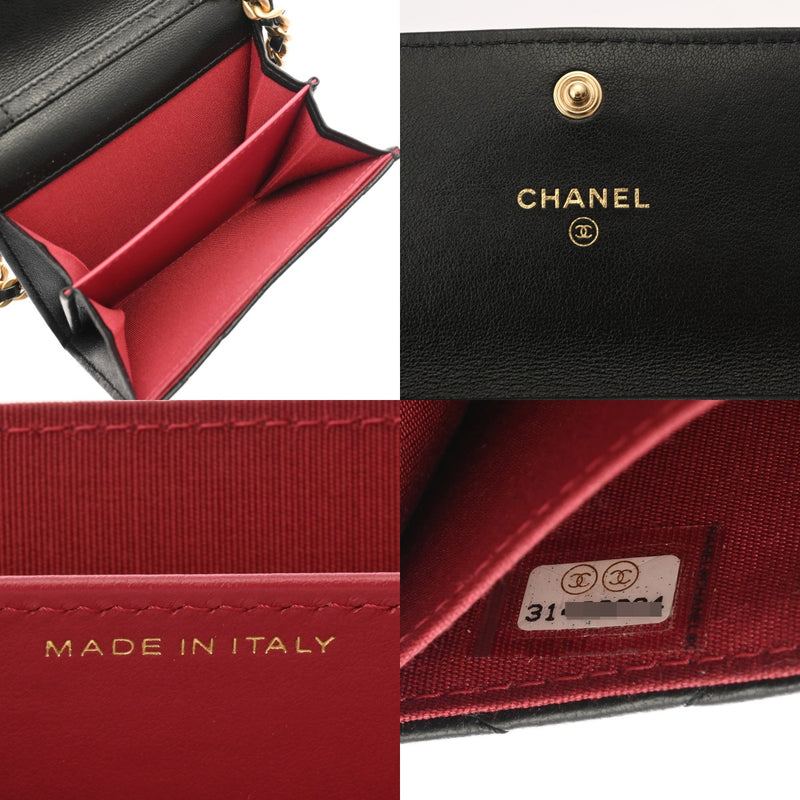 CHANEL シャネル シャネル19 ミニ チェーンウォレット ブラック AP2409 レディース ラムスキン ショルダーバッグ Aランク 中古 銀蔵