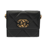 CHANEL シャネル シャネル19 ミニ チェーンウォレット ブラック AP2409 レディース ラムスキン ショルダーバッグ Aランク 中古 銀蔵