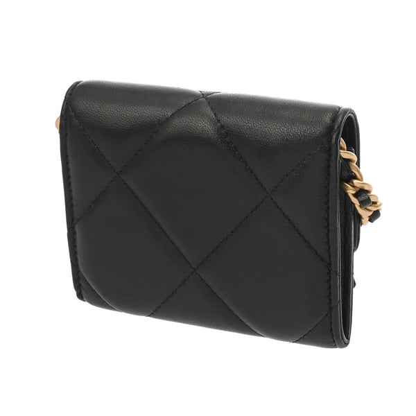 CHANEL シャネル シャネル19 ミニ チェーンウォレット ブラック AP2409 レディース ラムスキン ショルダーバッグ Aランク 中古 銀蔵