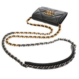 CHANEL シャネル シャネル19 ミニ チェーンウォレット ブラック AP2409 レディース ラムスキン ショルダーバッグ Aランク 中古 銀蔵
