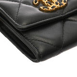 CHANEL シャネル シャネル19 ミニ チェーンウォレット ブラック AP2409 レディース ラムスキン ショルダーバッグ Aランク 中古 銀蔵
