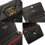 CHANEL シャネル シャネル19 ミニ チェーンウォレット ブラック AP2409 レディース ラムスキン ショルダーバッグ Aランク 中古 銀蔵